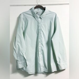Athleta Button Down Shirt Lightweight Pale Mint 2X Plus Minimalist Travel Ready